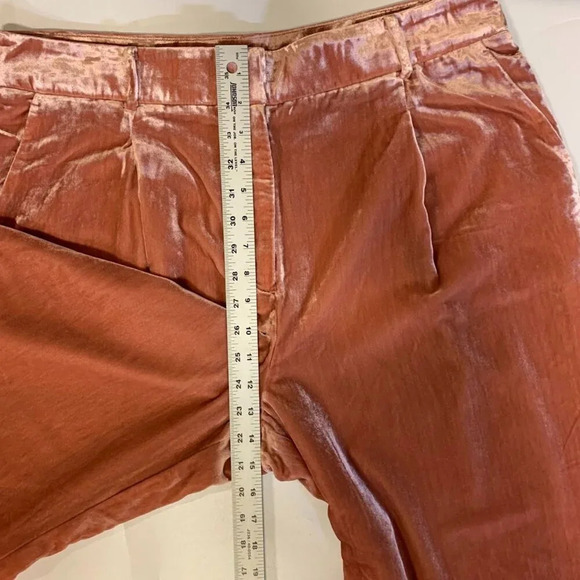 Loft Women's Peyton Velvet Flat Front Belted Straight Leg Pants Size 14 NWT - Picture 14 of 16